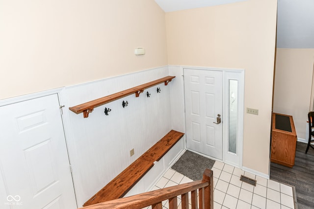 mudroom featuring light tile patterned floors