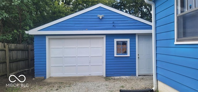 view of garage