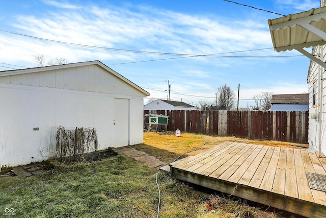 view of yard with a wooden deck