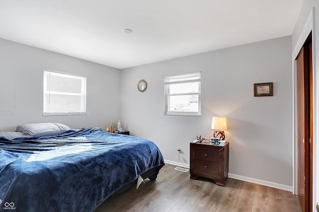 bedroom featuring light hardwood / wood-style floors