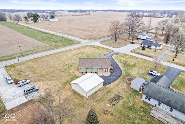 drone / aerial view with a rural view