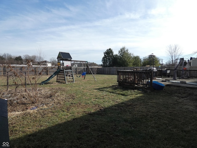 view of yard featuring a playground