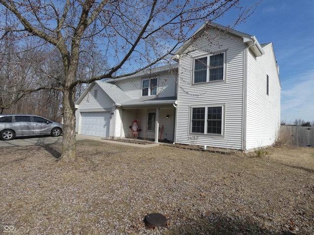 view of property with a garage