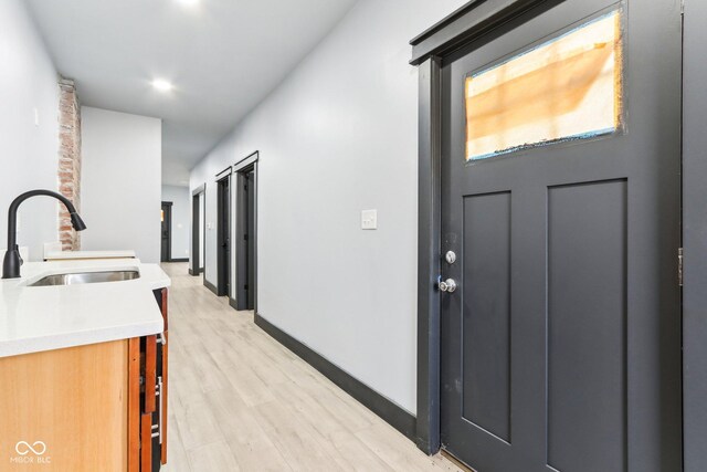 3707 N Kenwood Ave, Indianapolis, IN 46208 - interior space with sink and light hardwood / wood-style flooring