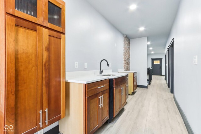 3707 N Kenwood Ave, Indianapolis, IN 46208 - bar with sink and light wood-type flooring