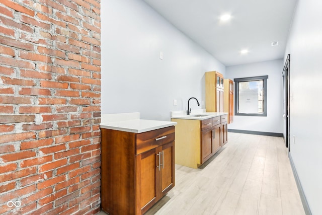 3707 N Kenwood Ave, Indianapolis, IN 46208 - bar featuring sink and light hardwood / wood-style floors