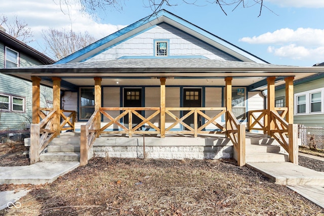 view of front of property with covered porch