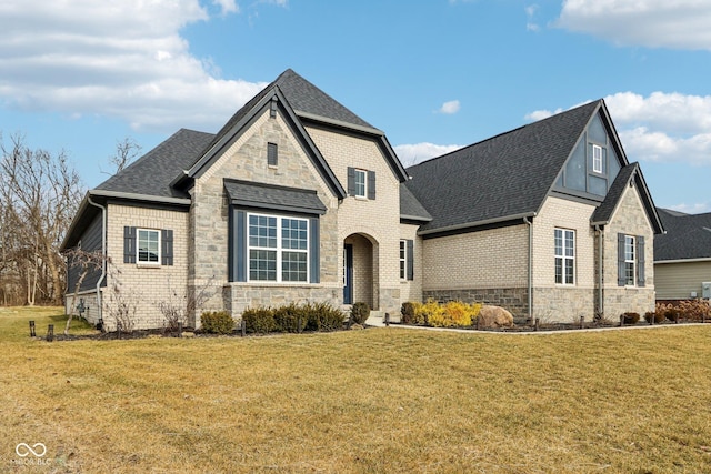 view of front facade with a front lawn