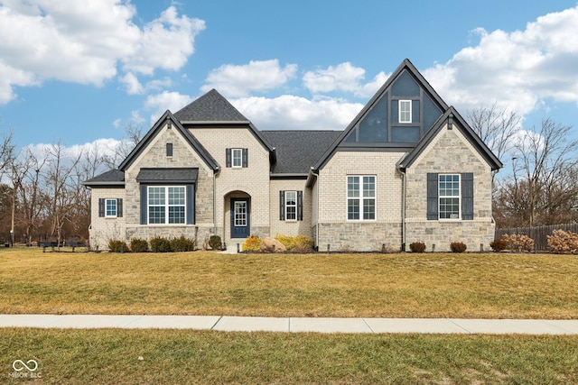 view of front of house with a front lawn