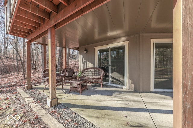 view of patio with an outdoor living space