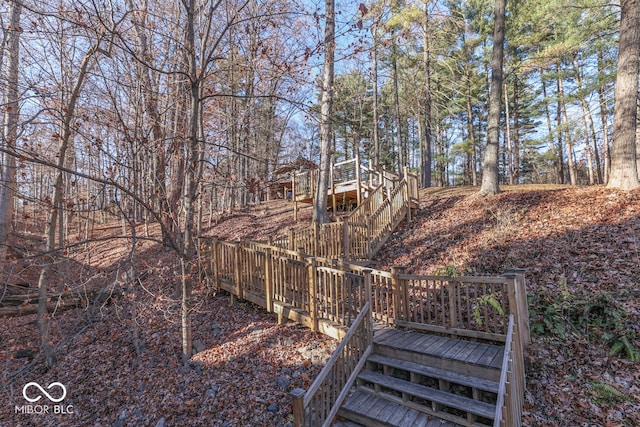 view of yard featuring a deck