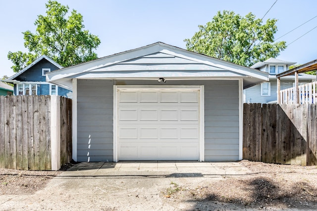 view of garage