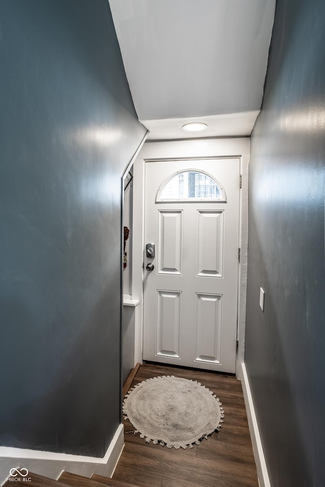 foyer featuring dark hardwood / wood-style floors