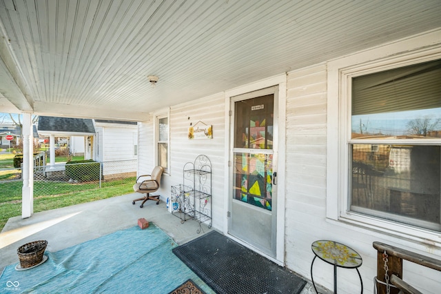 view of patio with a porch