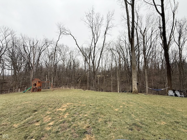 view of yard featuring a playground