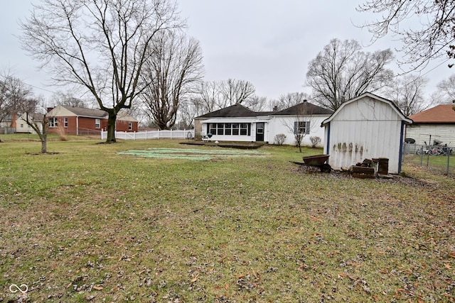 view of yard with a sunroom