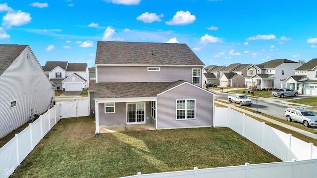 exterior space featuring a patio and a lawn