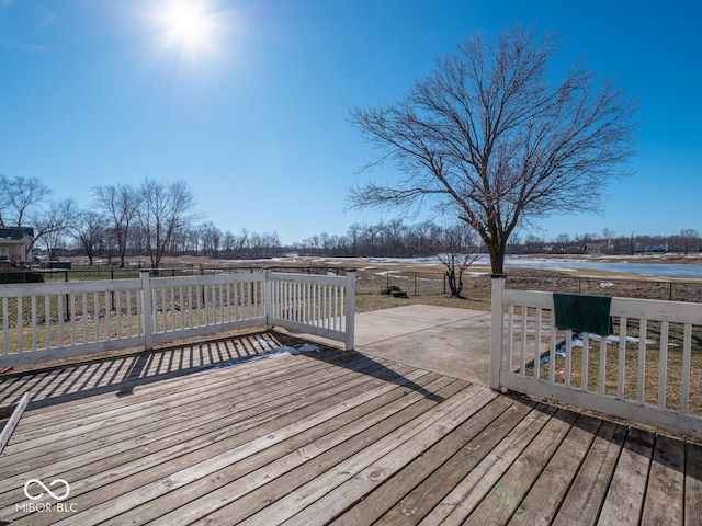 wooden deck featuring a patio