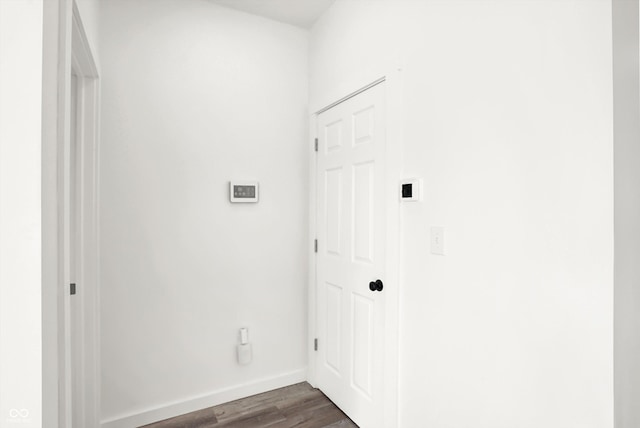 washroom featuring dark wood-type flooring