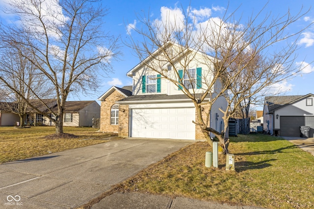 front of property featuring a garage and a front yard