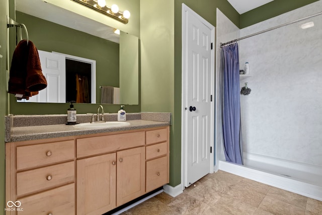 2231 Colfax Ln, Indianapolis, IN 46260 - full bathroom with a shower with shower curtain and vanity