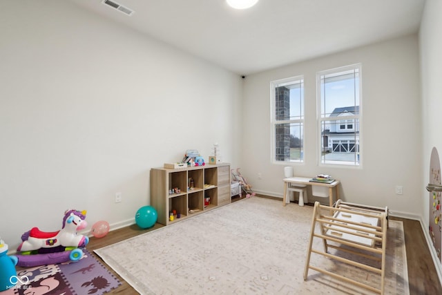 recreation room featuring wood-type flooring