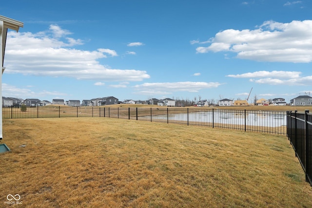 view of yard featuring a water view