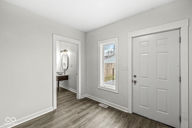 entryway featuring hardwood / wood-style floors