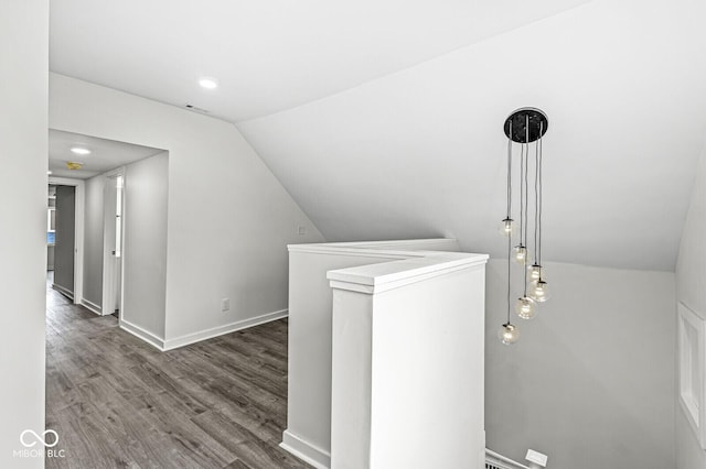 laundry room with dark wood-type flooring