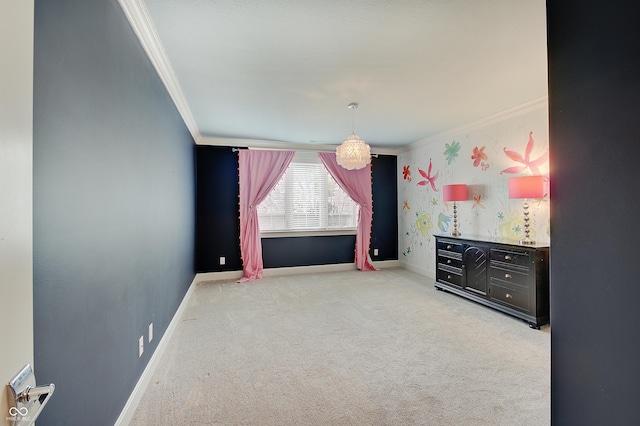 14445 Gainesway Cir, Fishers, IN 46040 - carpeted spare room with ornamental molding and baseboards