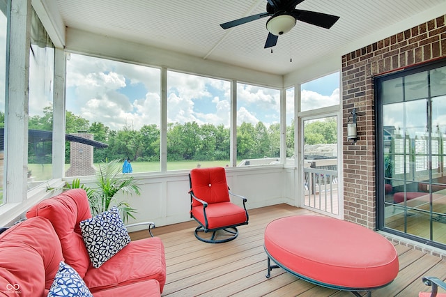 14445 Gainesway Cir, Fishers, IN 46040 - sunroom featuring ceiling fan