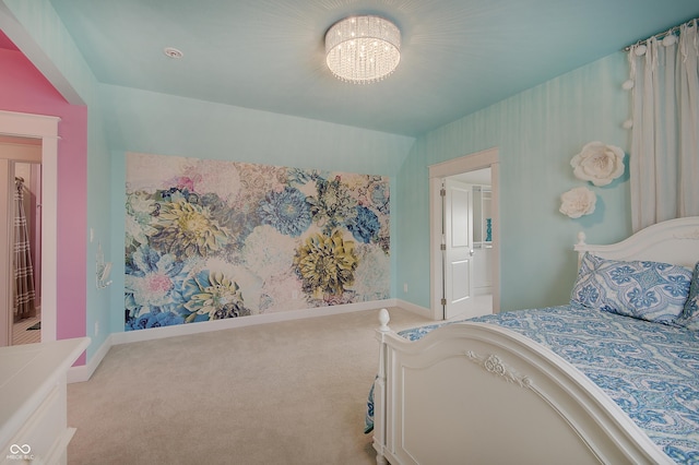 14445 Gainesway Cir, Fishers, IN 46040 - bedroom featuring carpet floors and a chandelier