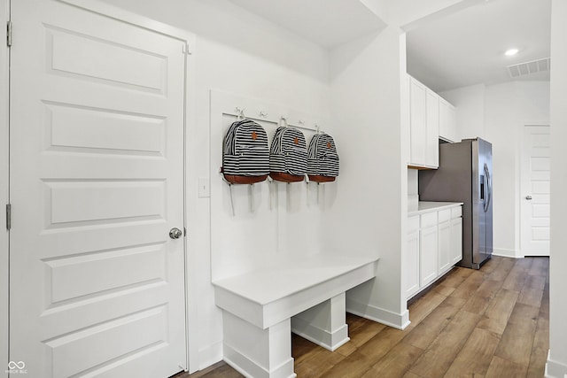 mudroom featuring light hardwood / wood-style flooring