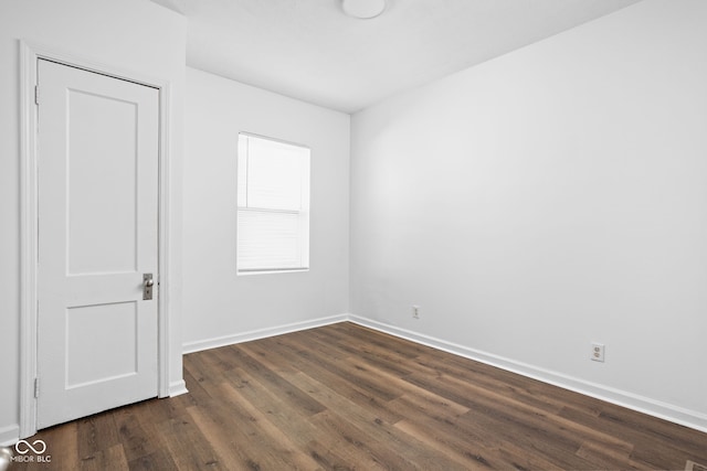 empty room with dark wood-type flooring