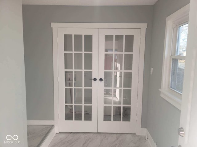 doorway to outside with french doors