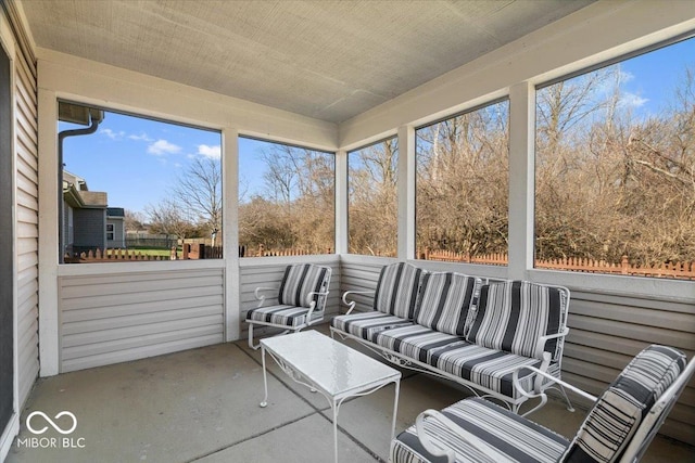 view of unfurnished sunroom