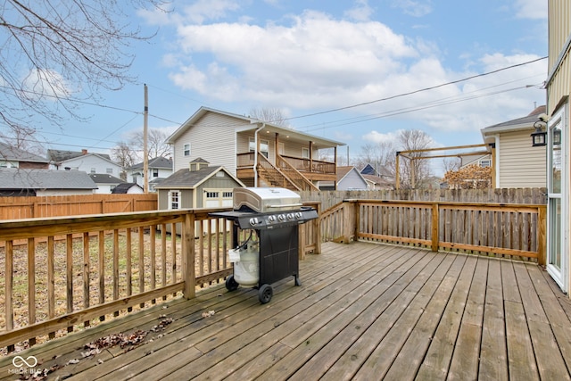 deck with grilling area