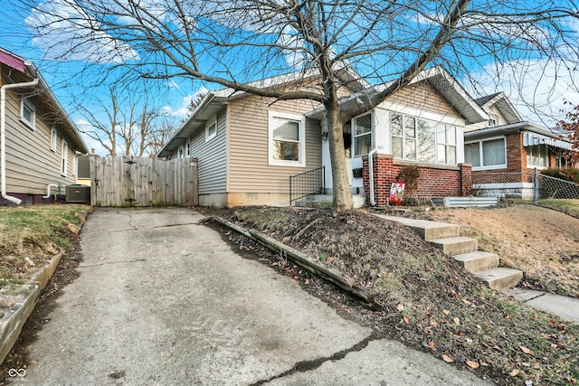 bungalow-style home with central AC