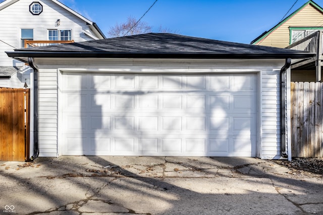 view of garage