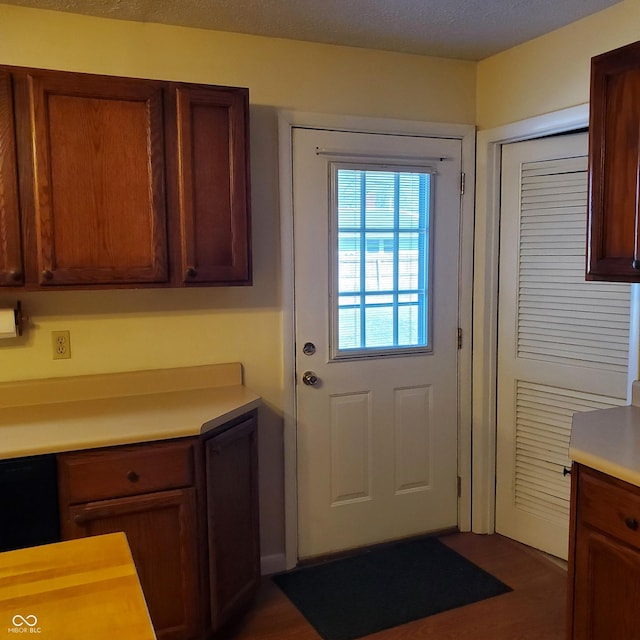 entryway featuring a textured ceiling