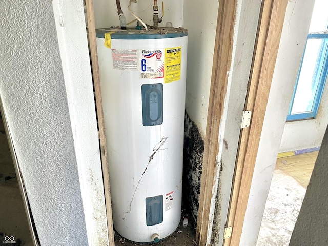 utility room with water heater