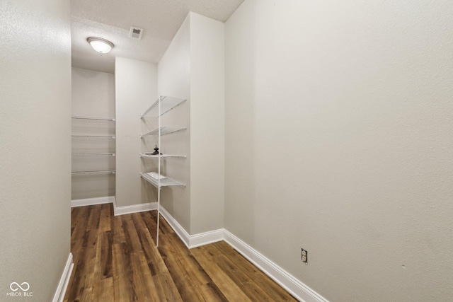 walk in closet featuring dark hardwood / wood-style floors