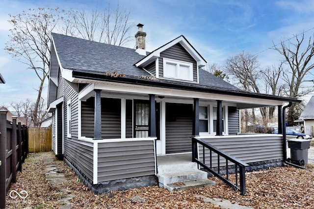 bungalow-style home with a porch