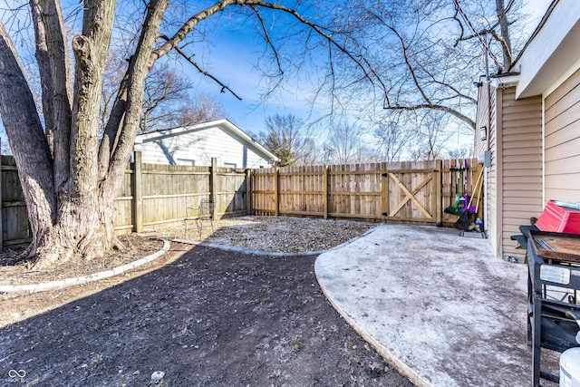 view of yard with a patio area