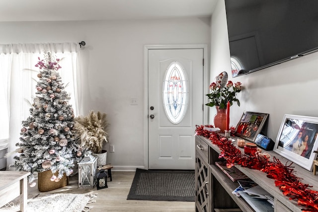 entryway featuring light hardwood / wood-style floors