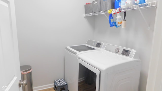 laundry area featuring washer and dryer