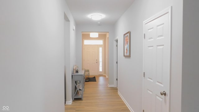 hall featuring light hardwood / wood-style floors