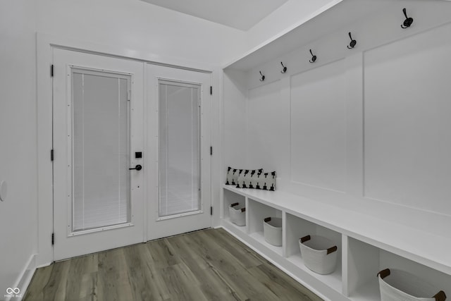 mudroom featuring light hardwood / wood-style flooring