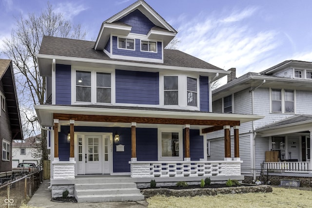 view of front of house featuring covered porch