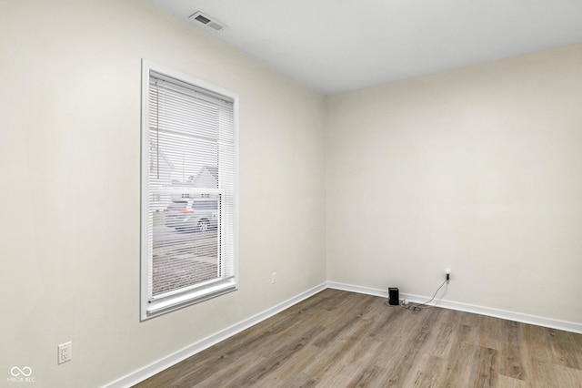 empty room featuring light wood-type flooring